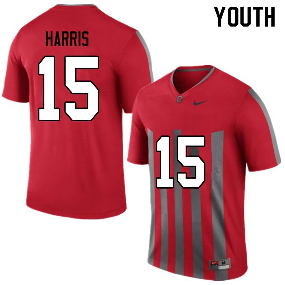 Jaylen Harris Ohio State Buckeyes Youth NCAA #15 Nike Throwback Red College Stitched Football Jersey DXD8356HY